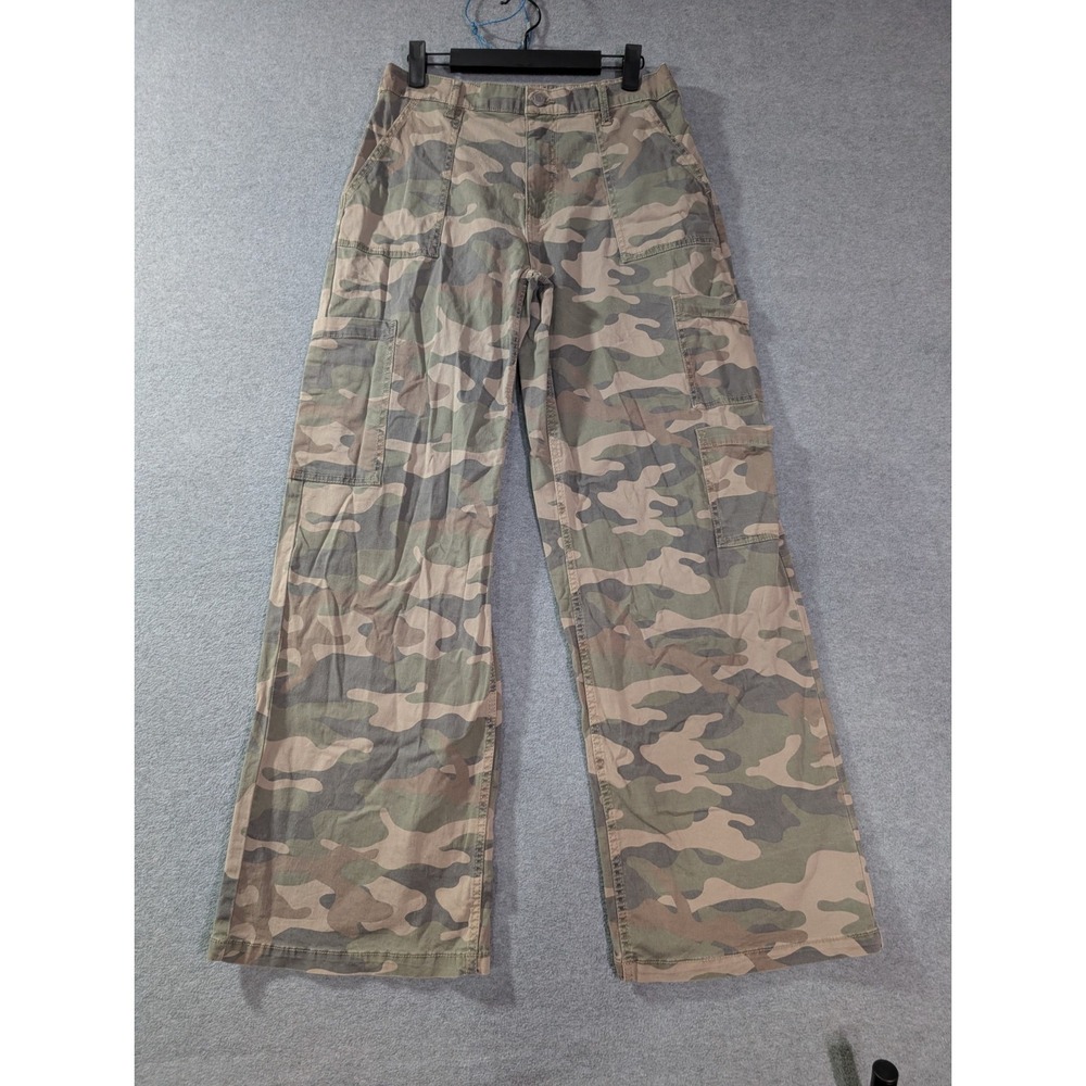 No Boundaries Camo Pants Women's M 8-10 Cargo Wide Leg Army Y2K Streetwear